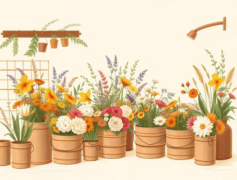 florist in Tuscany — illustration