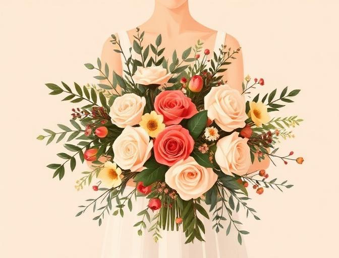 florist in Tuscany — illustration